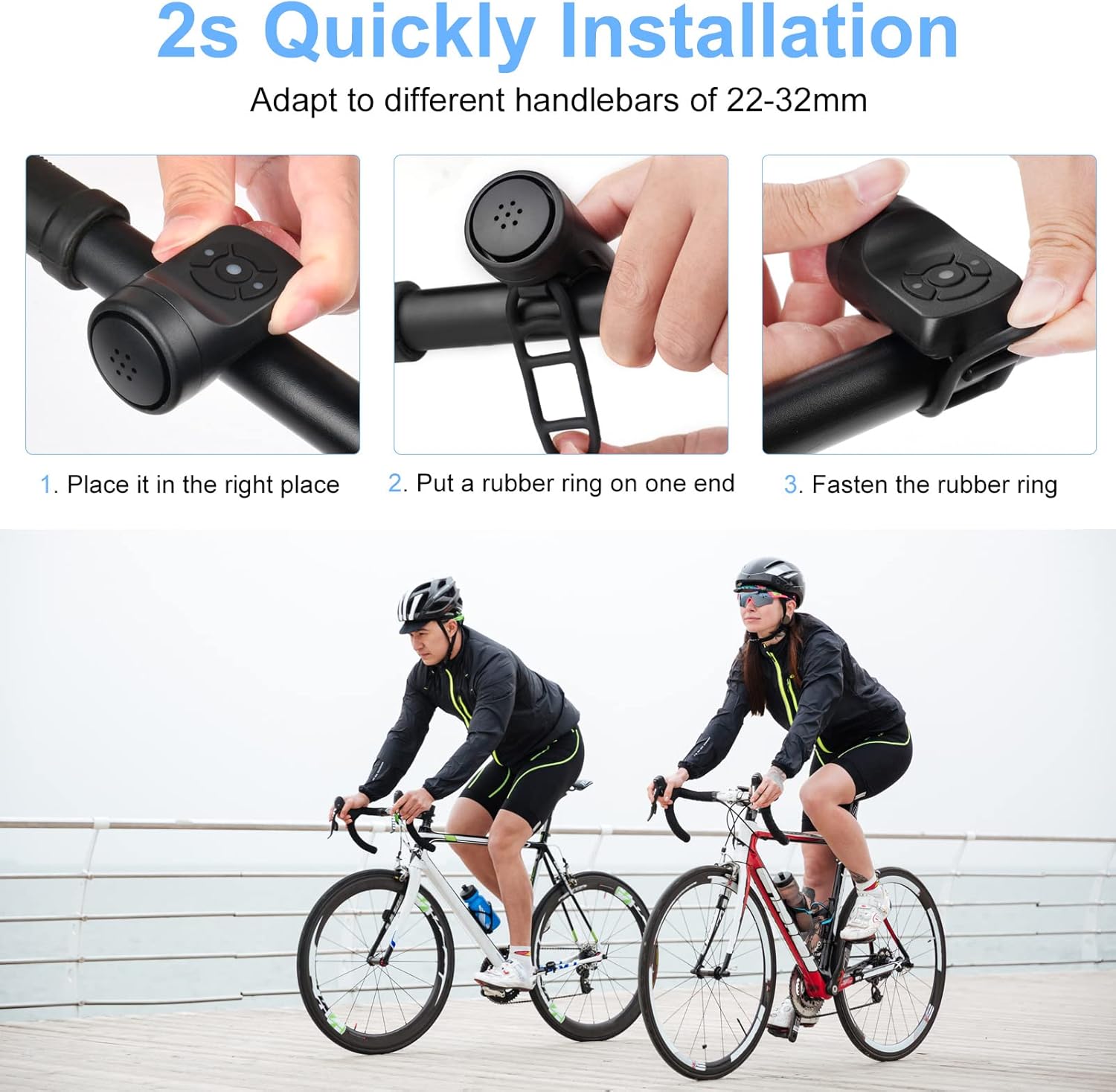 Timbre eléctrico con alarma para bicicleta y scooter – 120 dB – IPX4