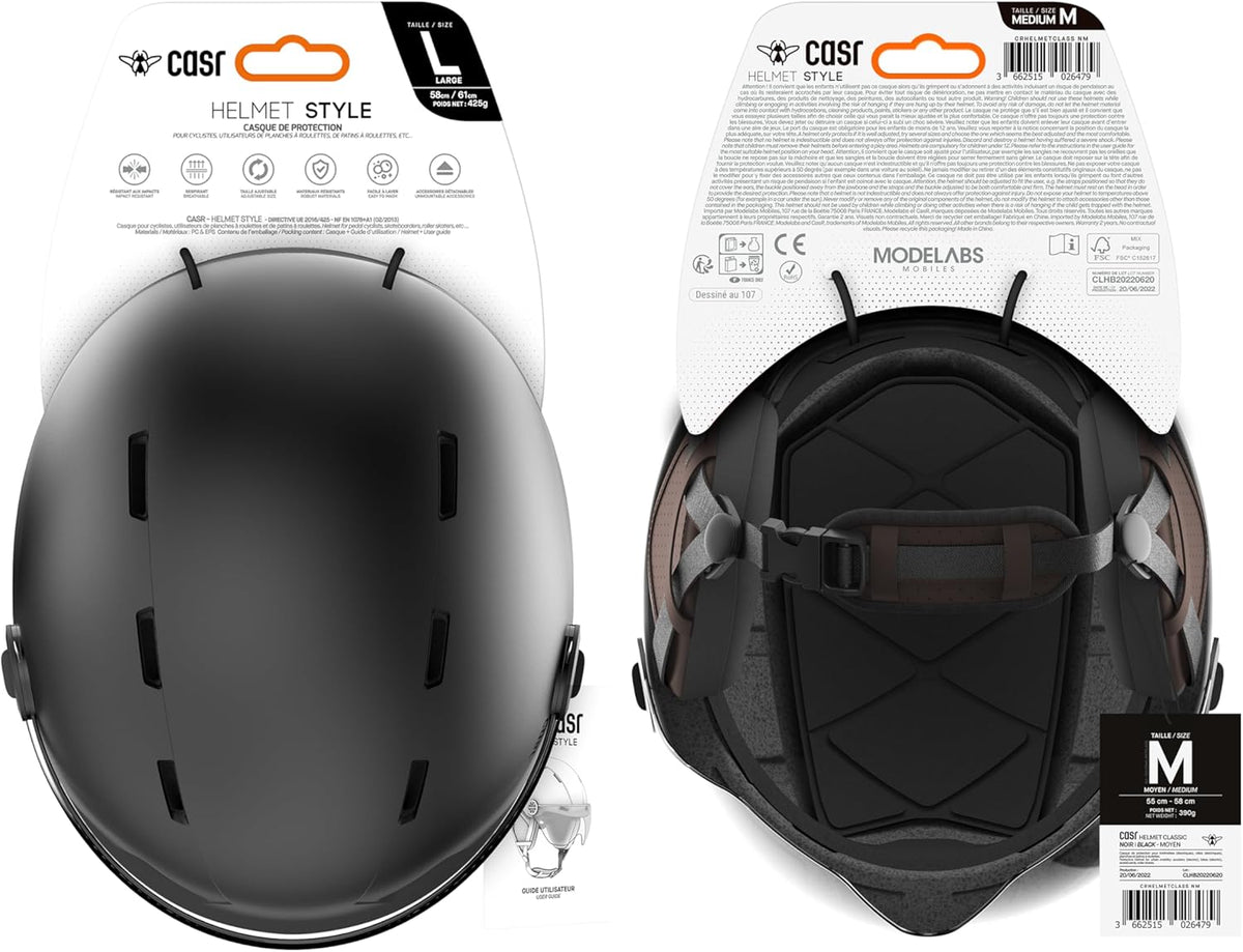 Casco de Estilo Urbano para Bicicleta y Patinete eléctrico – Visera Transparente y Almohadillas extraíbles – Comodidad óptima para Hombre y Mujer