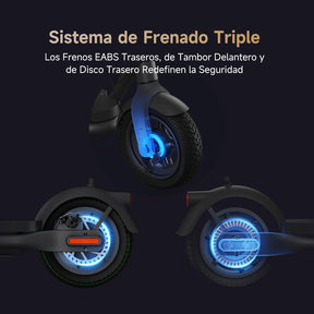 Patinete Eléctrico Adultos NAVEE N65i, Autonomía 65km, Máxima 25 km/h, Motor 1000W, Absorción Cuádruple Choques,24% Inclinación, Neumáticos Tubeless de 10,5”, IPX5, Flexible