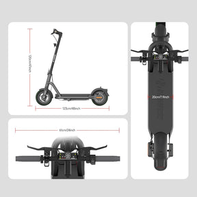 Patinete Eléctrico Adultos NAVEE N65i, Autonomía 65km, Máxima 25 km/h, Motor 1000W, Absorción Cuádruple Choques,24% Inclinación, Neumáticos Tubeless de 10,5”, IPX5, Flexible
