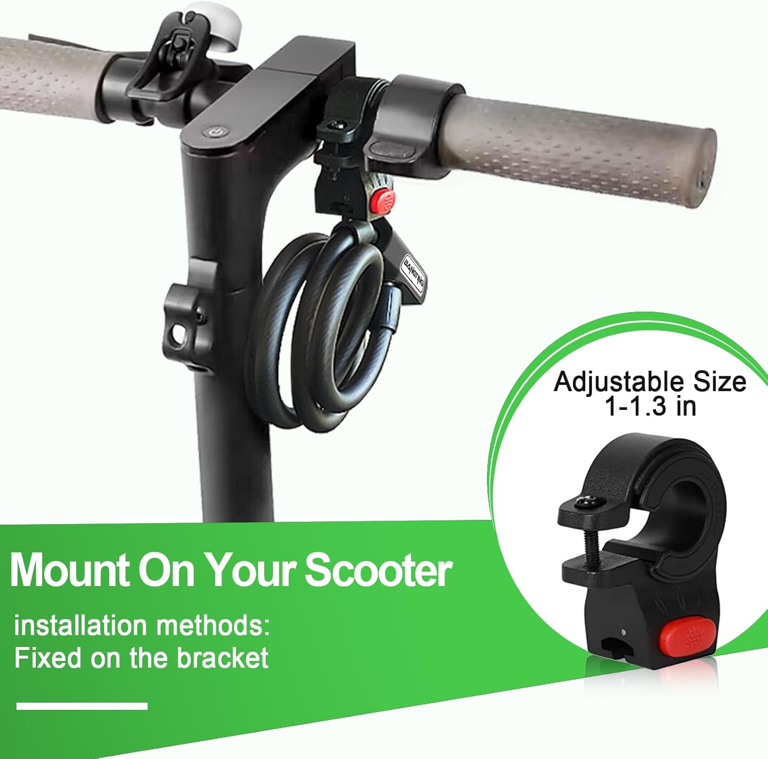 Candado antirrobo de cable 120 cm / 12 mm para bicicleta y patinete eléctrico