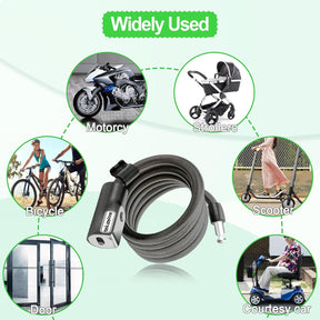 Candado antirrobo de cable 120 cm / 12 mm para bicicleta y patinete eléctrico