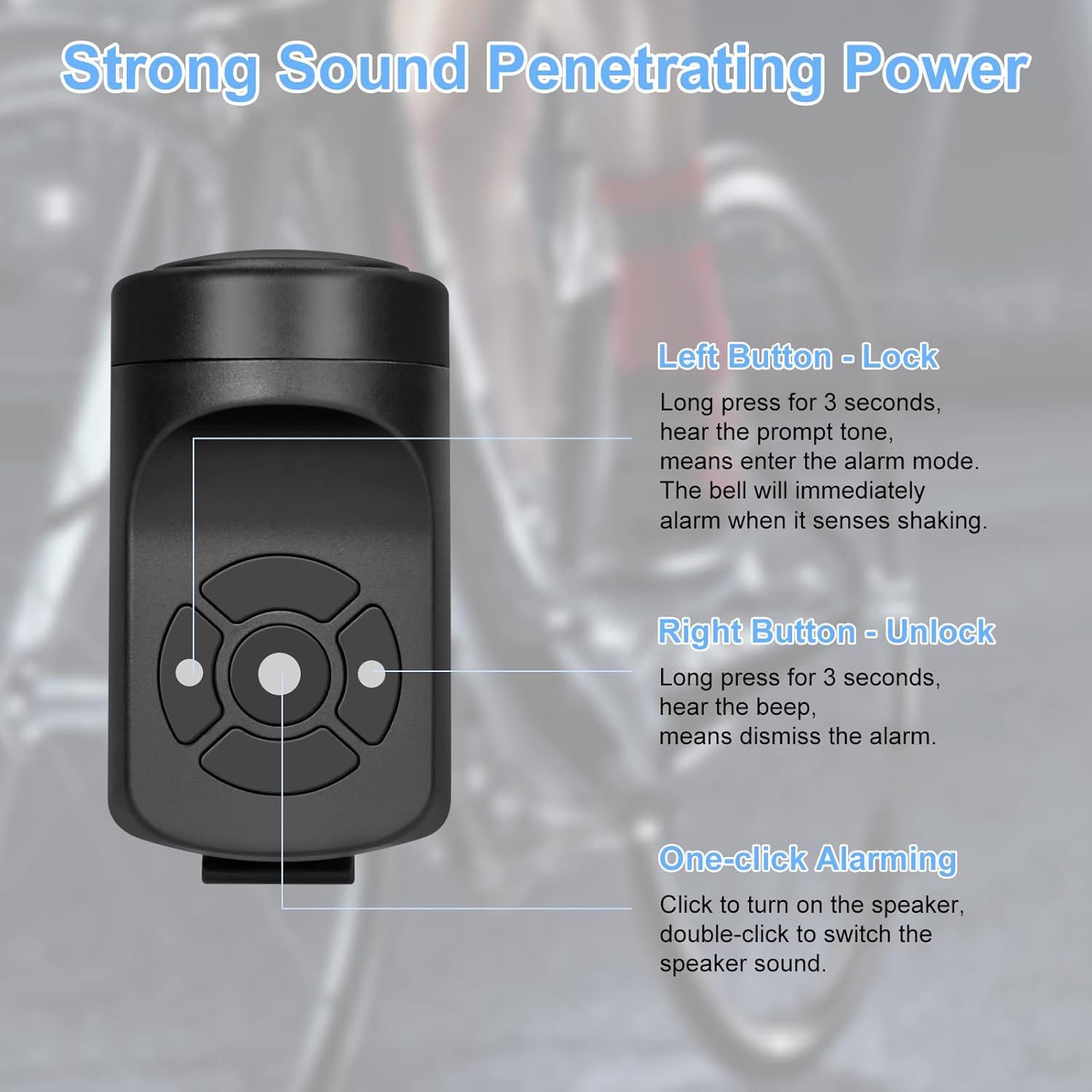 Timbre eléctrico con alarma para bicicleta y scooter – 120 dB – IPX4